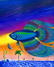 Load image into Gallery viewer, Giclee Print of a Painting of a Siamese Fighting Fish