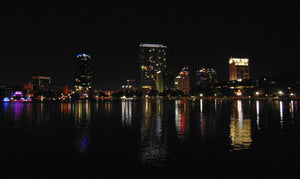 The skyline of Orlando, Fl at Night Photo Color Print