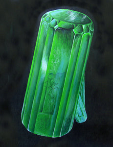 Giclee Print of a Painting of a Large, Fine Emerald Crystal