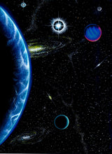 Load image into Gallery viewer, Spacescape with Planets and Galaxies Print